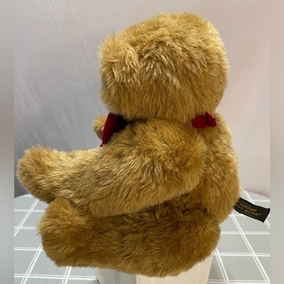 Authentic Vermont Teddy Bear Red Velvet Bow Handmade Valentine’s Day Birthday - Picture 4 of 8